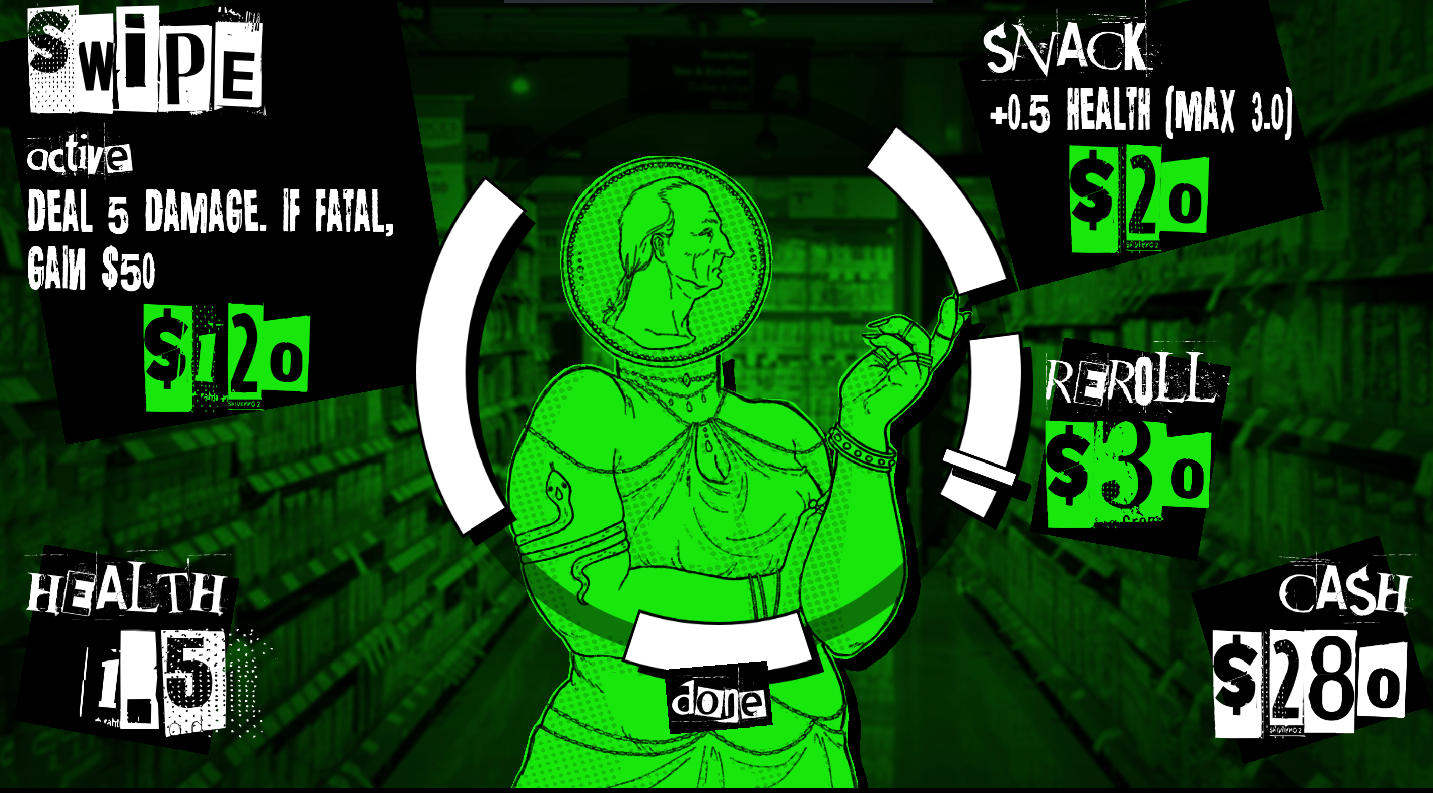 Death Spiral 绿色商店场景和升级选项